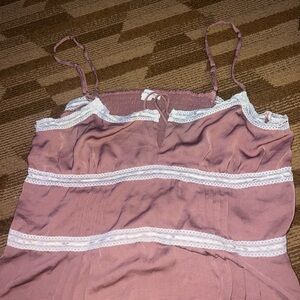 Pink Lace Trim Cami Top